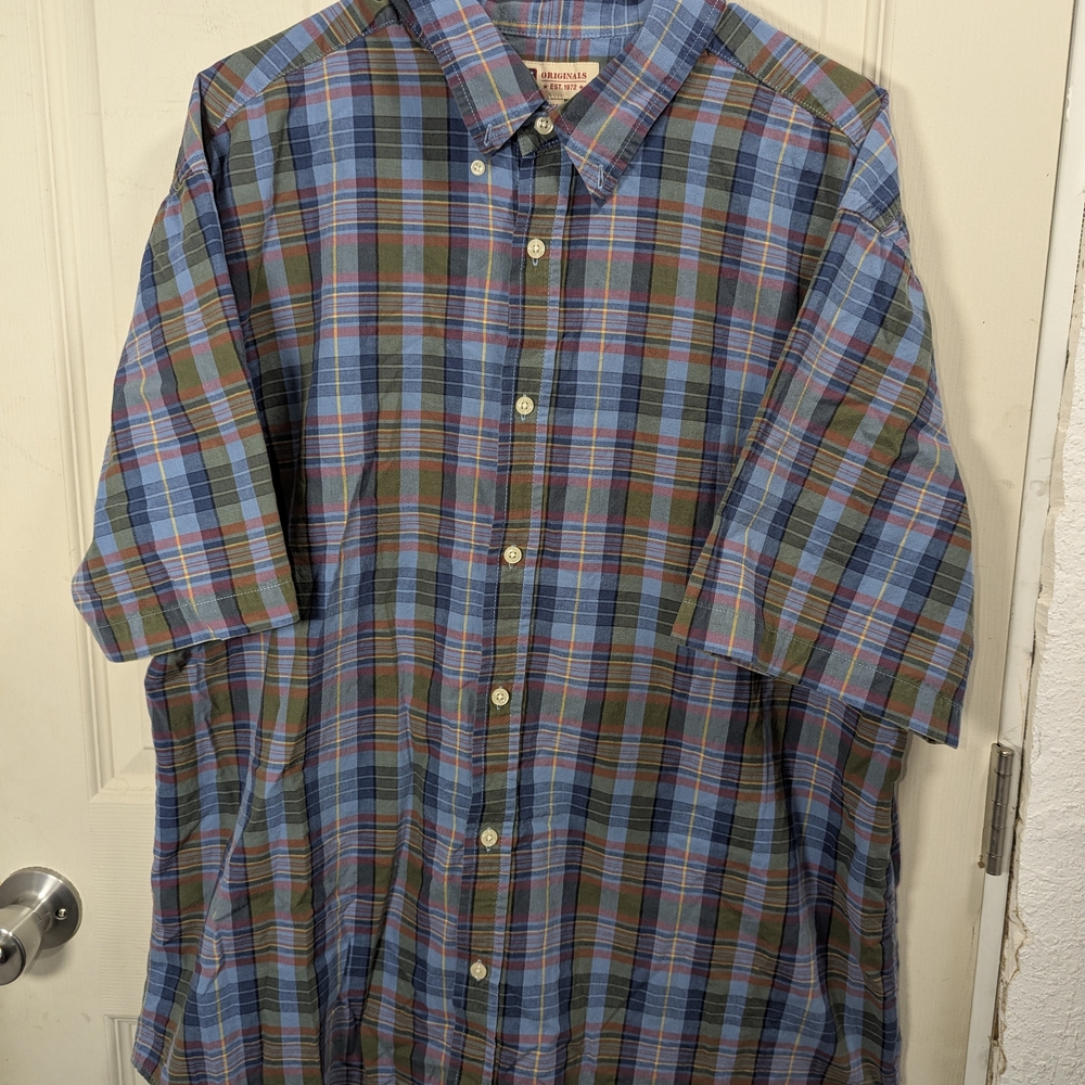 Faded Glory Multicolor Plaid Button Down Shirt